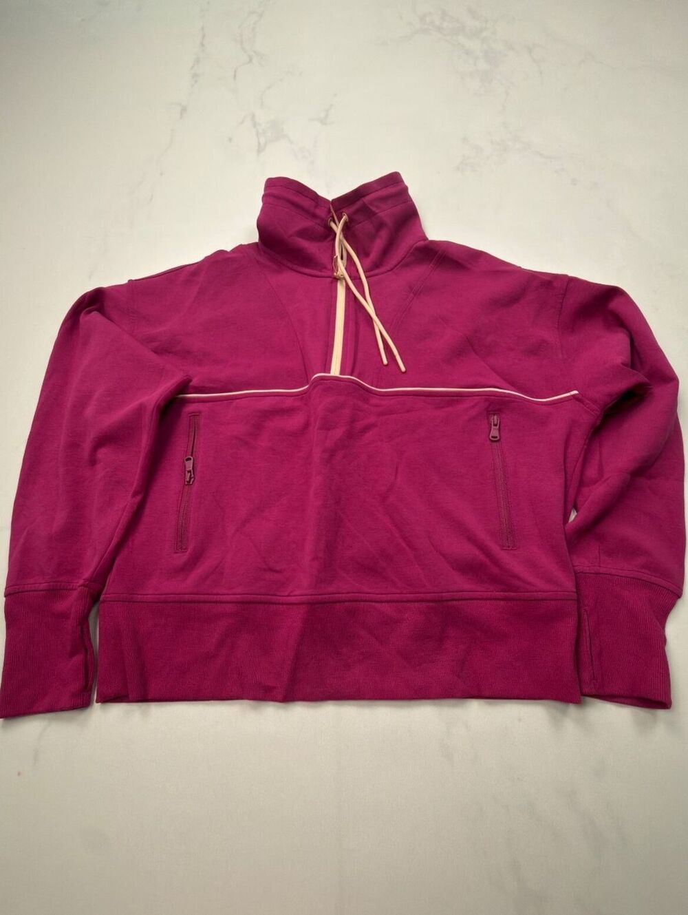Old Navy Half Zip Sweater Burgundy 2000s Minimalist - Womens L